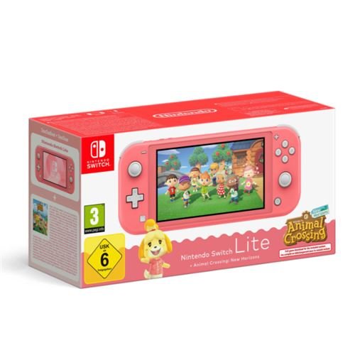 Console Nintendo Switch Lite Corail + Animal Crossing New Horizons